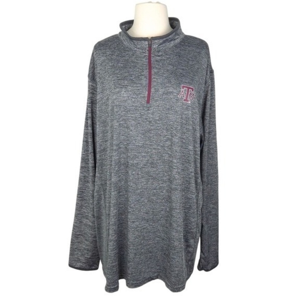 NWOT Texas A&M Colosseum Gray 1/4 Zip Athletic Long Sleeve‎ Shirt- Men's XXL